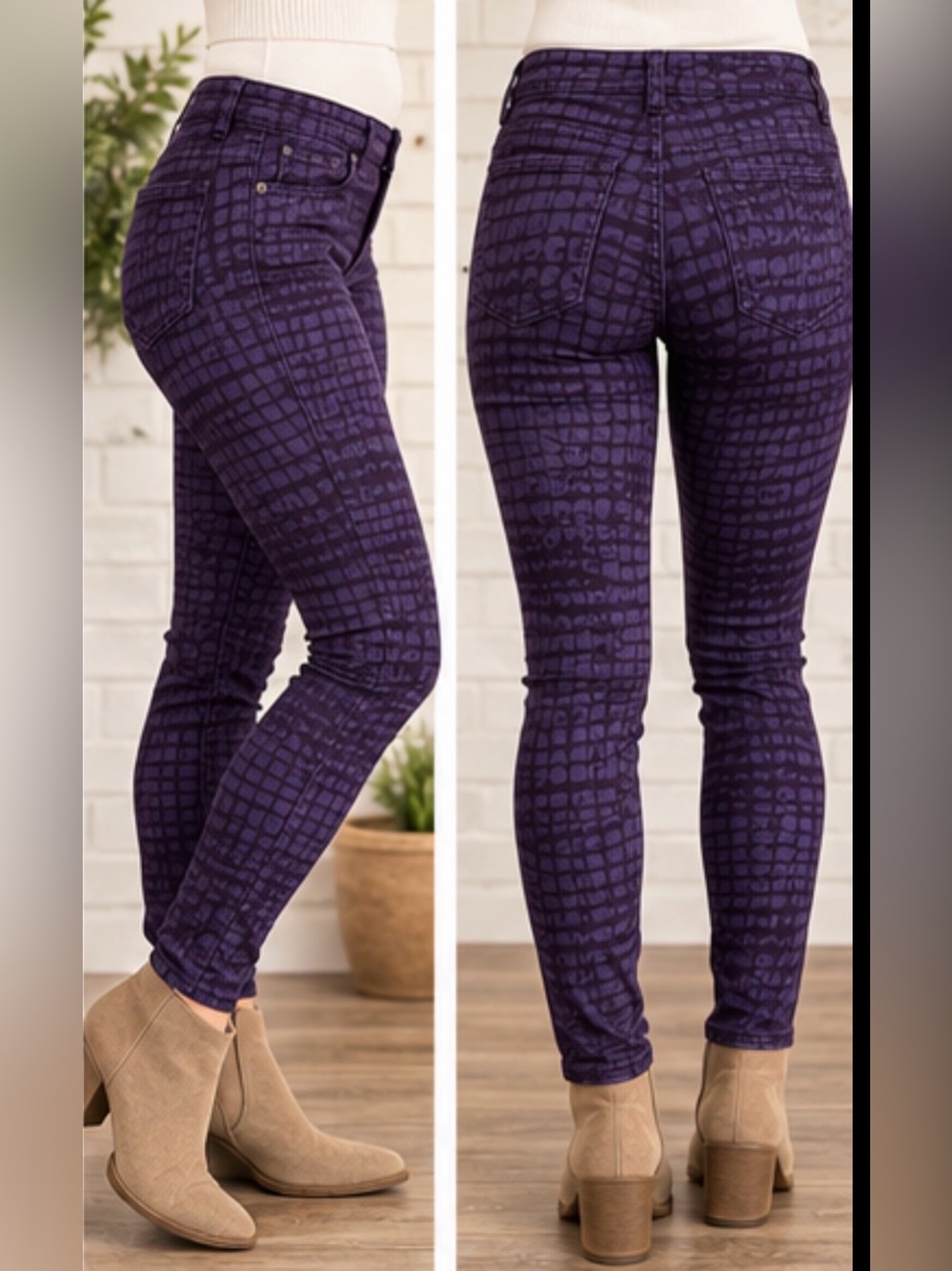 Rich & Skinny Purple Alligator Print Jeans – Size 31 NWT